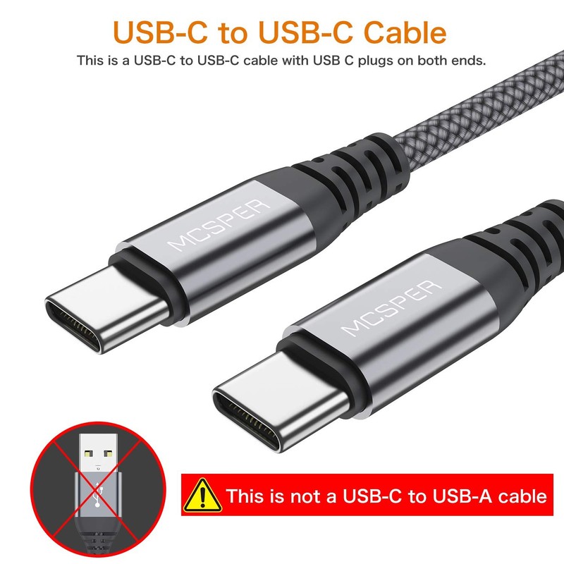 Short USB C to USB C 60W Cable(2 Pack 0.5Ft), Type C Fast Charging Nylon Braided gallery