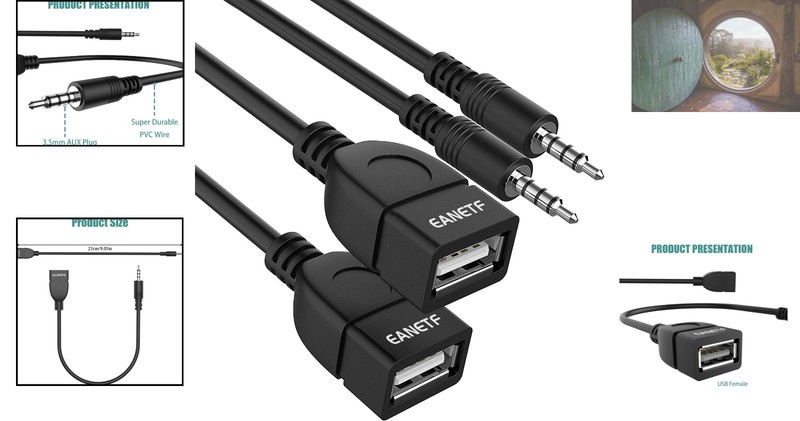 USB to 3.5mm Aux Audio Adapter - 2PCS Plug & Play for Car Music Streaming gallery