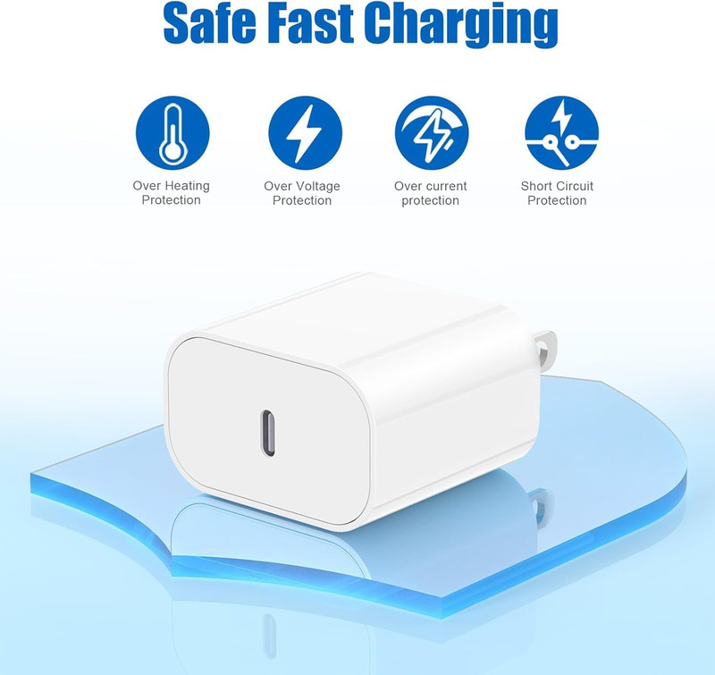 Iphone 17 16 15 Fast Charger Block and 10Ft Type C to C Cable Cord Long, 20W gallery