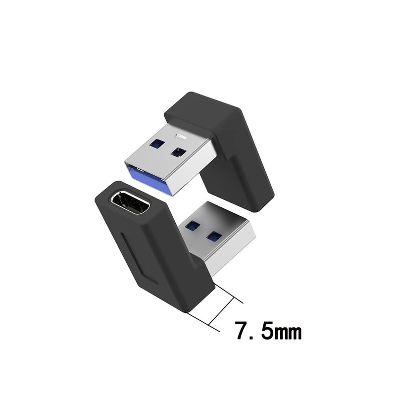 Right Angle USB A Male to USB C Female Adapter,90 Degree USB3.0 to Type C Cab... gallery