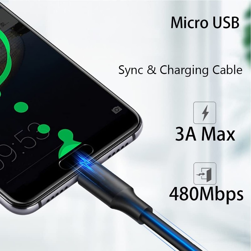USB-A to Micro USB Charging Cable, 480Mbps Data Sync, USB 2.0 Fast Charger Co... gallery