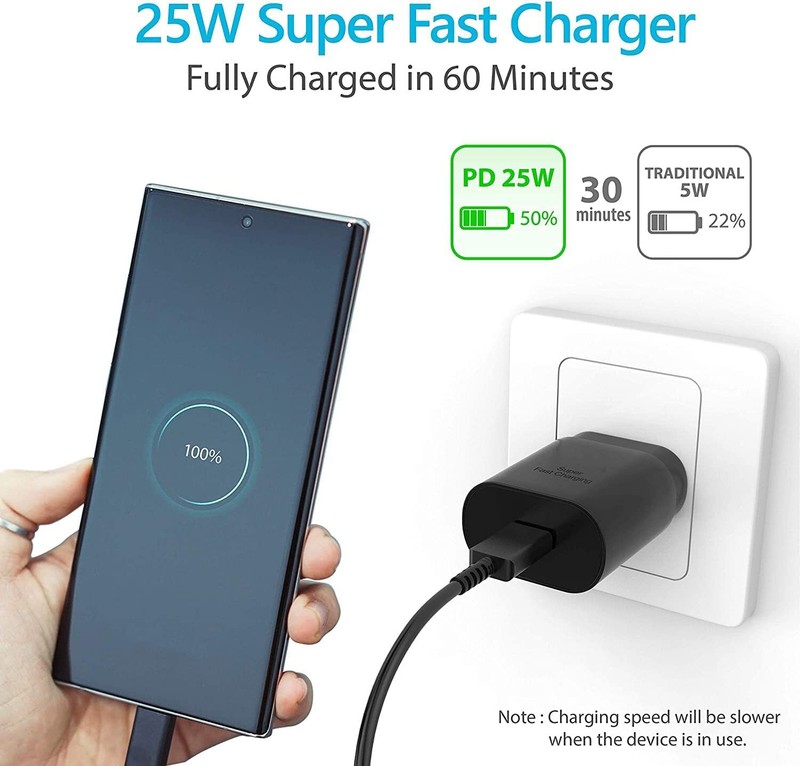 25W Type C USB-C Cable PD Super Fast Wall Charger For Samsung Galaxy S21 S22 S23 gallery