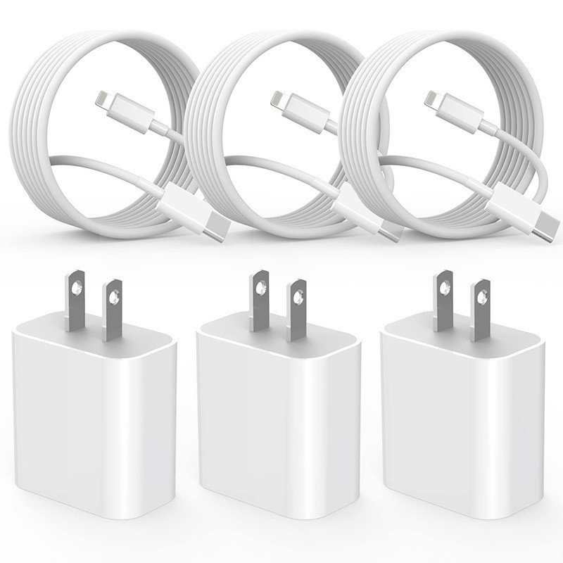 3Pack 20W PD Fast Charger For iPhone USB-C Quick Charging Adapter Kit
