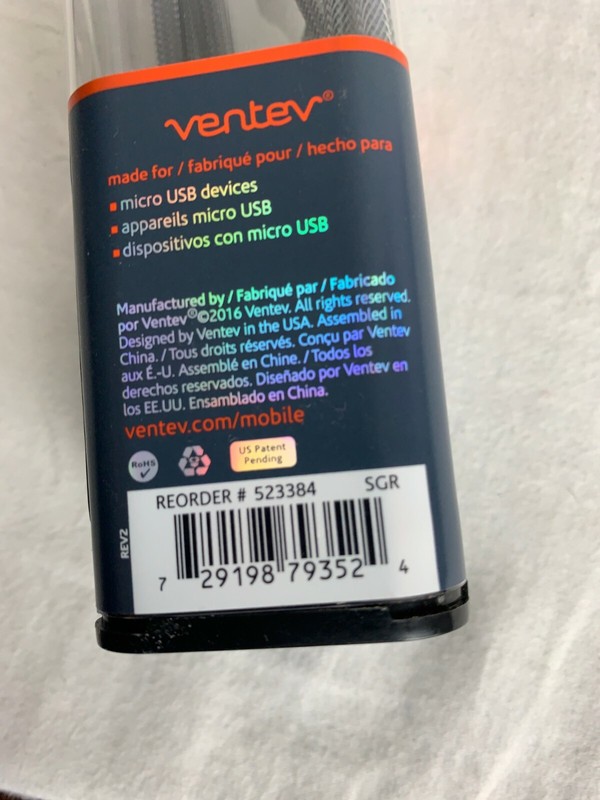 Ventev 4 ft. Chargesync Alloy Micro USB Cable in Gray #52384 gallery