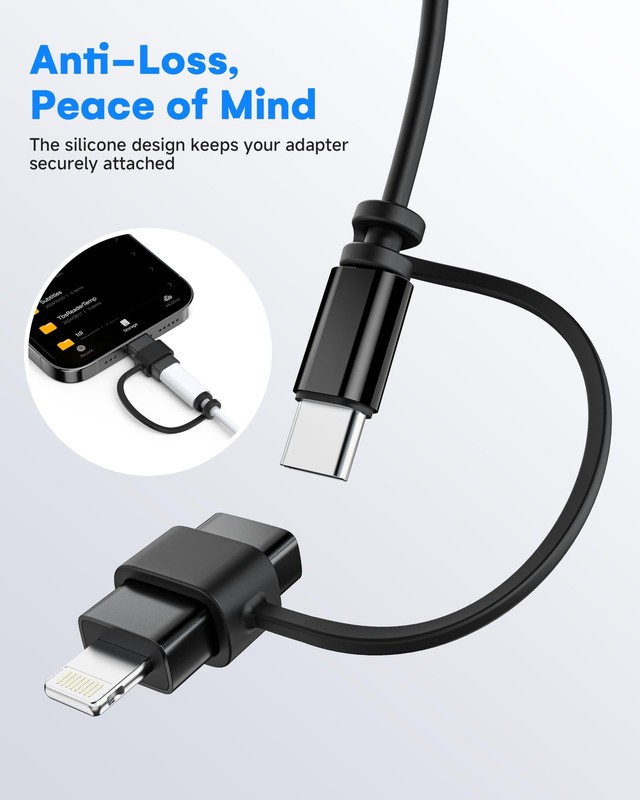 MFi Certified USB C to Lightning Adapter 2-Pack, 27W Fast 2 Pack, Black gallery