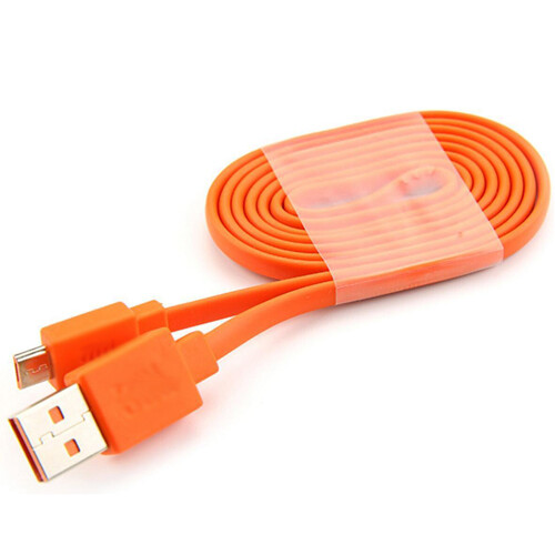 Micro USB Charger Flat Cable Cord For JBL Flip 2 3 4 Bluetooth Speaker Orange
