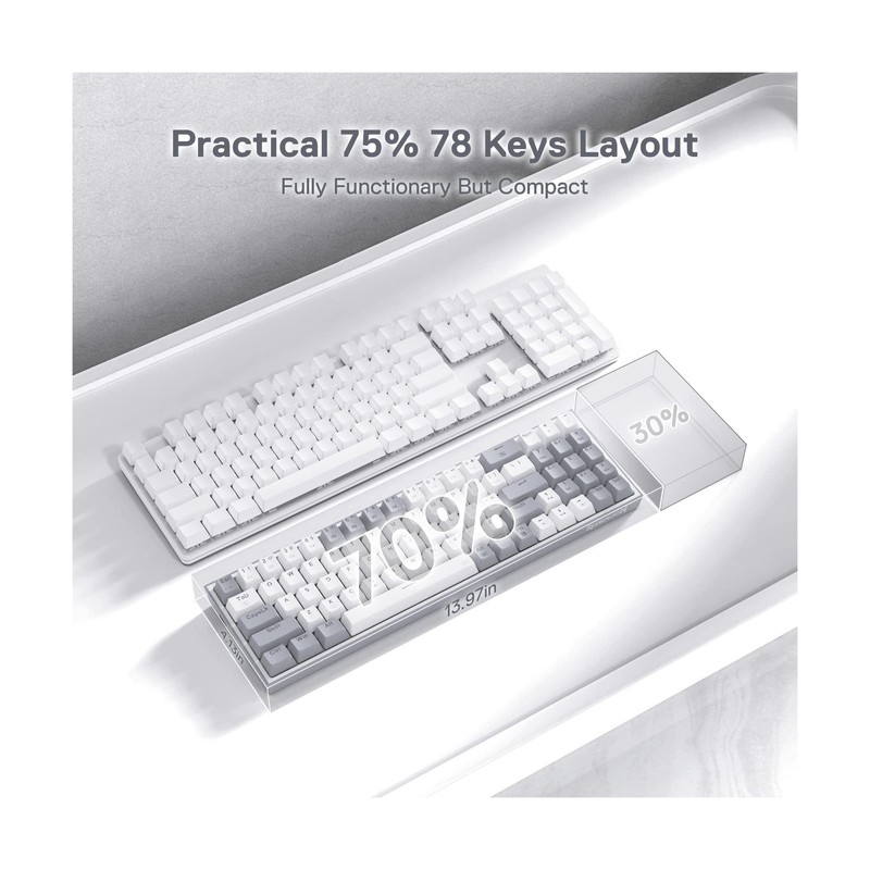 Redragon K628 Pollux 75% Wired RGB Gaming Keyboard, 78 Keys Com... FAST USA SHIP gallery