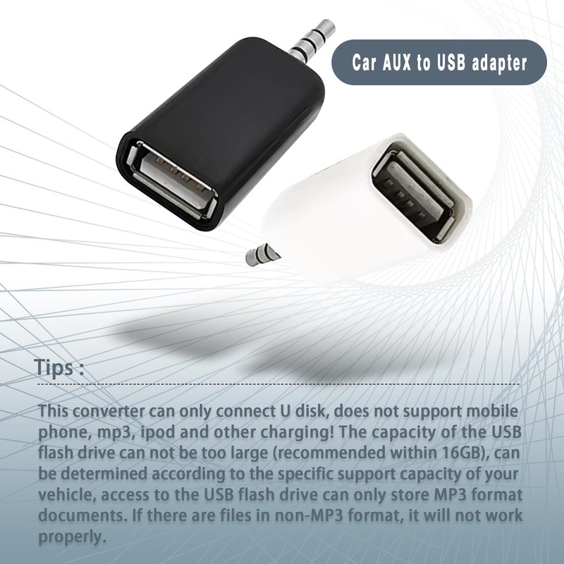 2 Pack AUX to USB A Adapter Audio Cable, USB Female to 3.5mm Male Converter Jack gallery