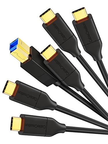 USB 3.1 Type C to B Cable 4FT 5-Pack, 10Gbps for Thunderbolt 3, MacBook, Hard Dr gallery