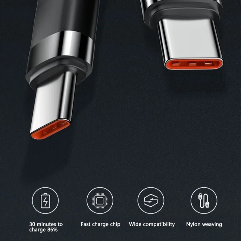 120W USB C to USB Type C Cable Fast Charger PD Cord For iPhone 16 15 Samsung S24 gallery