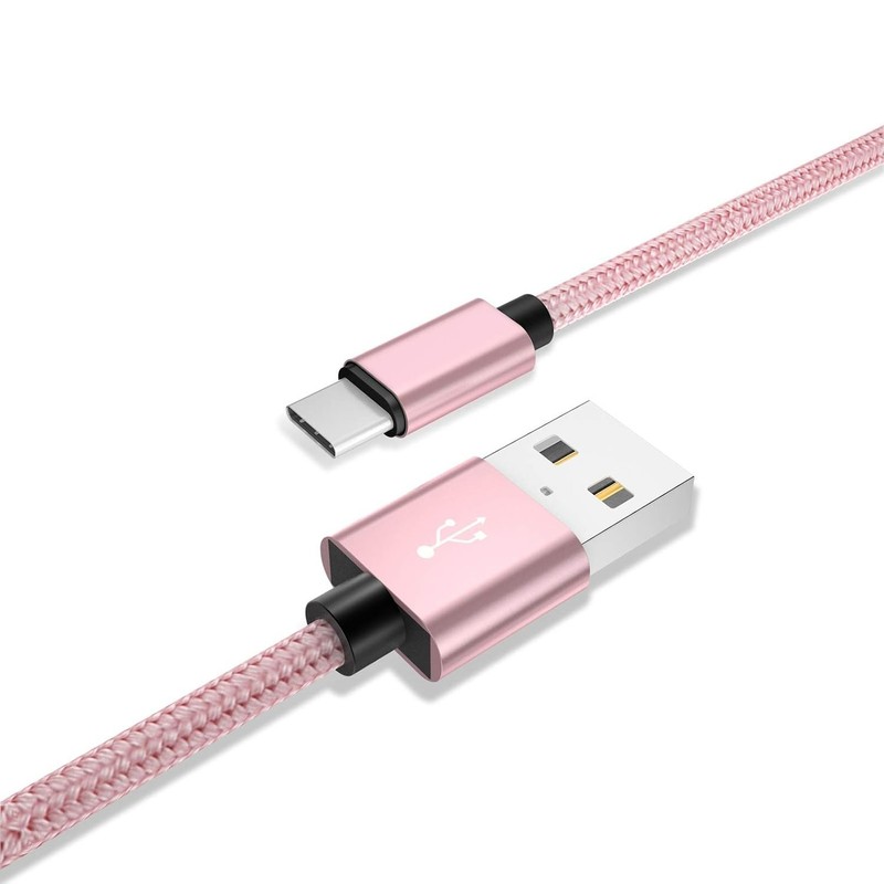2-Pack High-Speed Pink USB A to USB C Braided Charging Cable - Anti-Break Design gallery