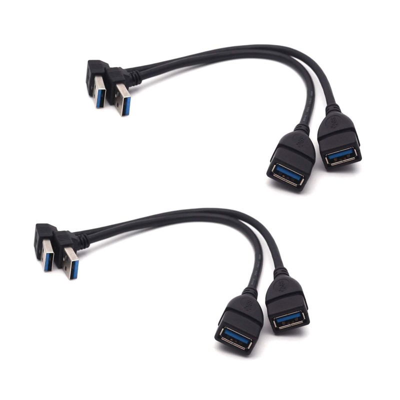 USB 3.0 Right Angle 90 Degree UP & Down Extension Cable Male to Female Conver...