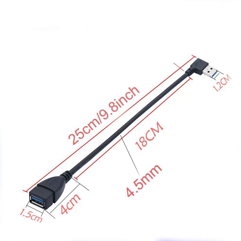 90 Degree Left and Right Angle USB 3.0 Male to Female Extension Cable can Wit... gallery