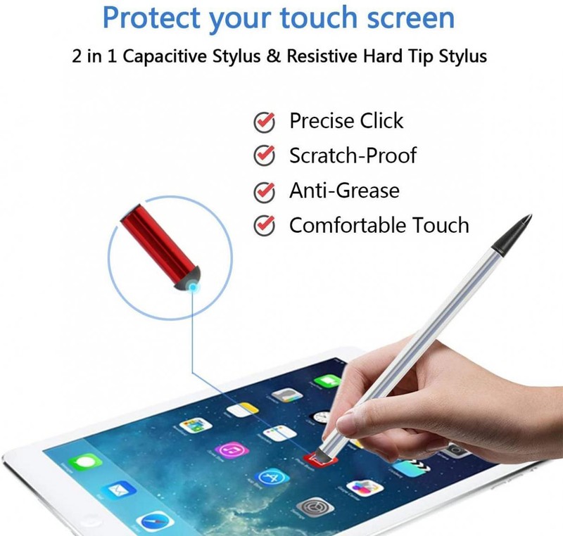 RED STYLUS CAPACITIVE AND RESISTIVE PEN TOUCH COMPACT LIGHTWEIGHT for TABLETS gallery