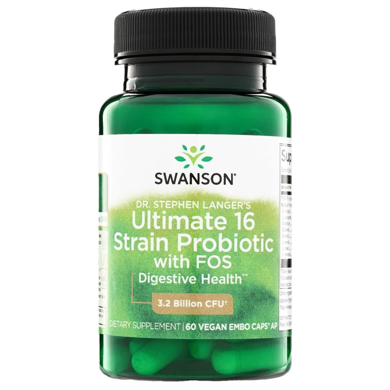 Swanson Dr. Stephen Langer’s 16-Strain Probiotic 60 Count (Pack of 1), Red