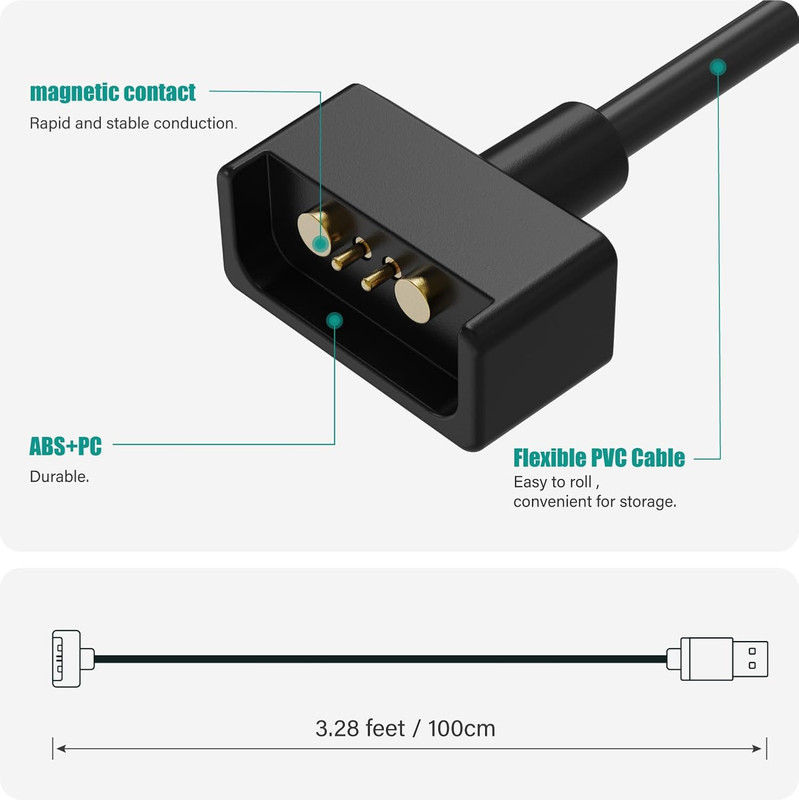 Charger Cable Compatible with Ray-Ban Stories Smart Glasses - 1M gallery