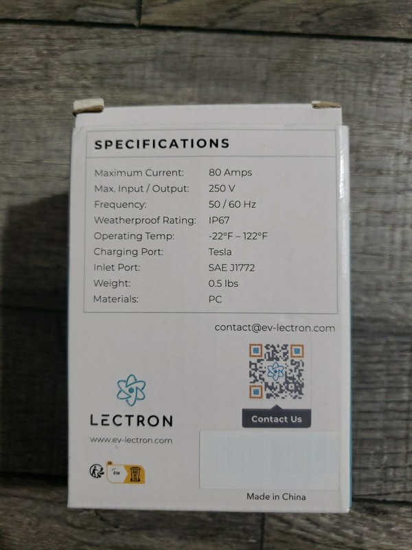 Lectron J1772 to Tesla Adapter 80 Amp (240V) - EV Charging Adapter Compatible... gallery