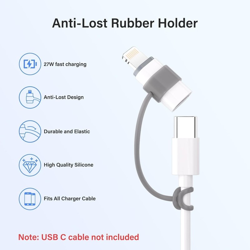 USB C Type C to Lightning Adapter MFi Certified 4 Pack 27W Fast Charging Support gallery