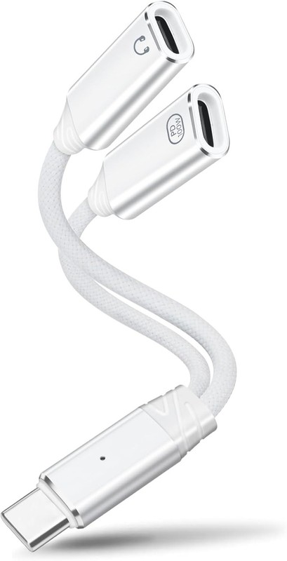 USB C Splitter 1 in 2 Out USB-C Headphone and Charging Adapter, Type-C PD 100... gallery