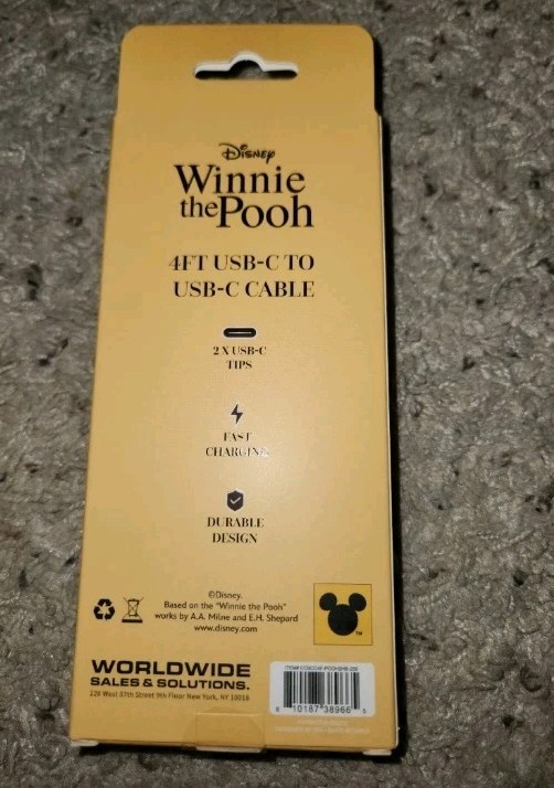 Winnie the Pooh and Honey Pot 4ft USB C To USB C Charging Cable Devices New gallery