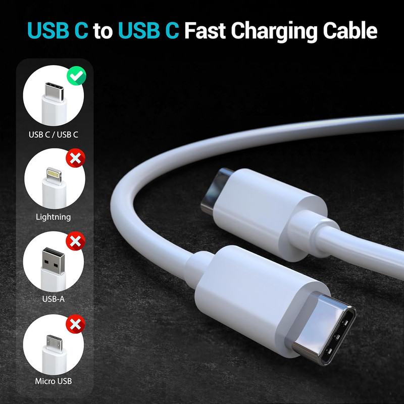4-Pack [ 2X6Ft + 2X10Ft ] 60W USB C to C Fast Charging Cable, Type C to C Cha... gallery