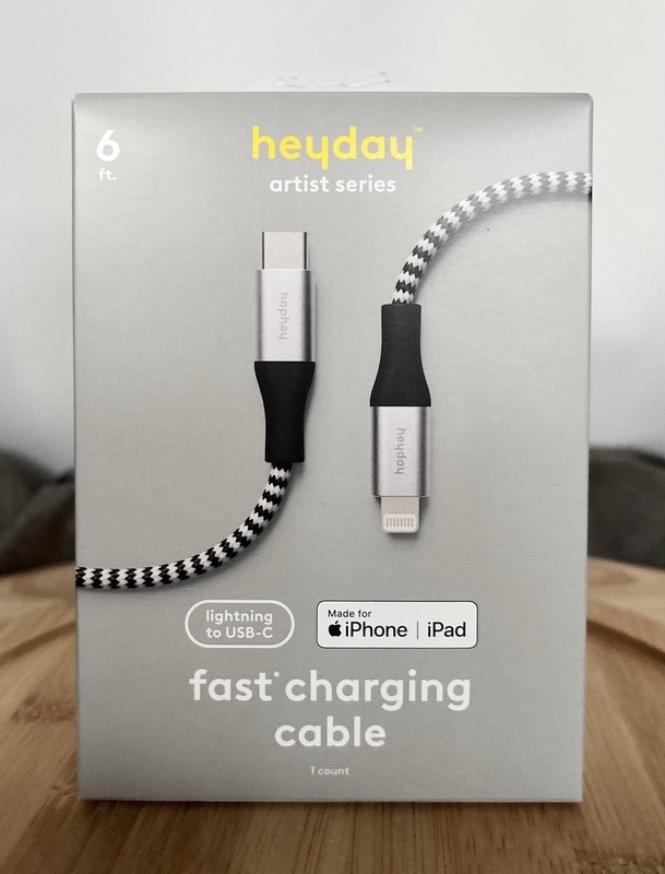 heyday Artist Series Braided 6 ft Fast Charge Cable to USB-C, NEW