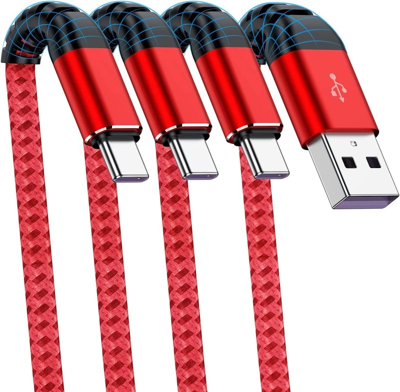 3 Pk 10FT Fast Charging Braided Cable Type C iPhone 15 16 Samsung S8 S10 S20 S21