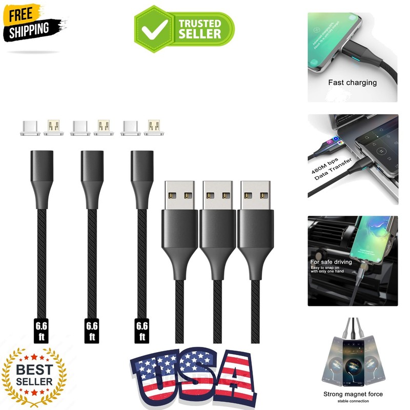 NetDot Gen10 2in1 Nylon Braided Magnetic Charging Cable Fast Charging and Dat…