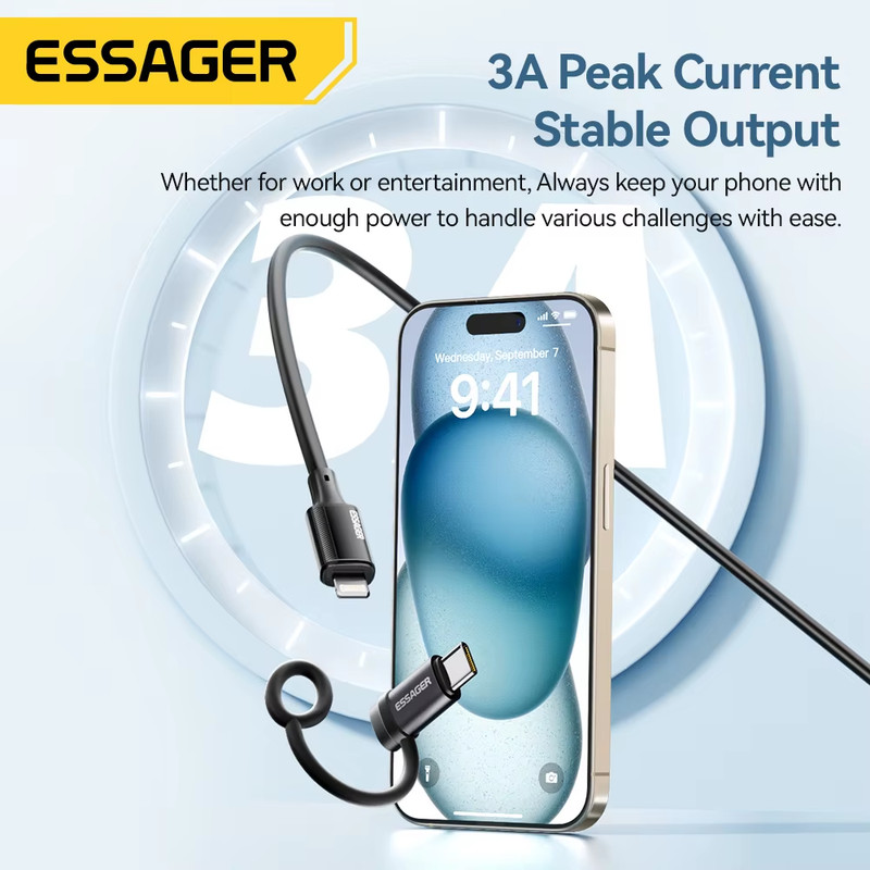 Essager Lighting To Type C Adapter 3A Fast Charging IOS Female to Type-C Male C gallery