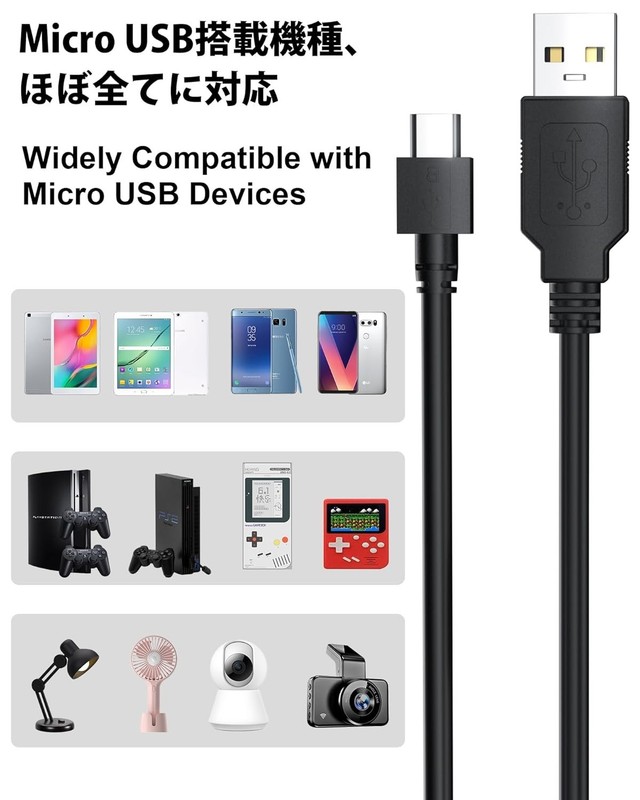 2-Pack 5.9ft Micro USB Cable, PS4 Controller Charger Cable, Built-in Ferrite ... gallery