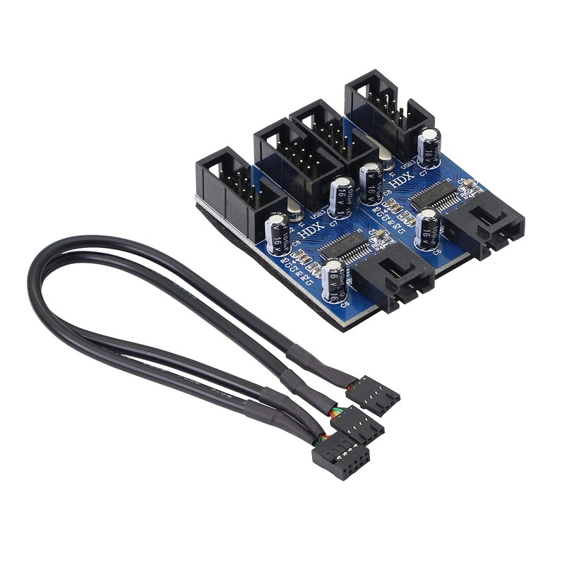 Motherboard USB 9 Pin Header Hub 1 to 2/4 Female USB 2.0 Splitter Extension C... gallery