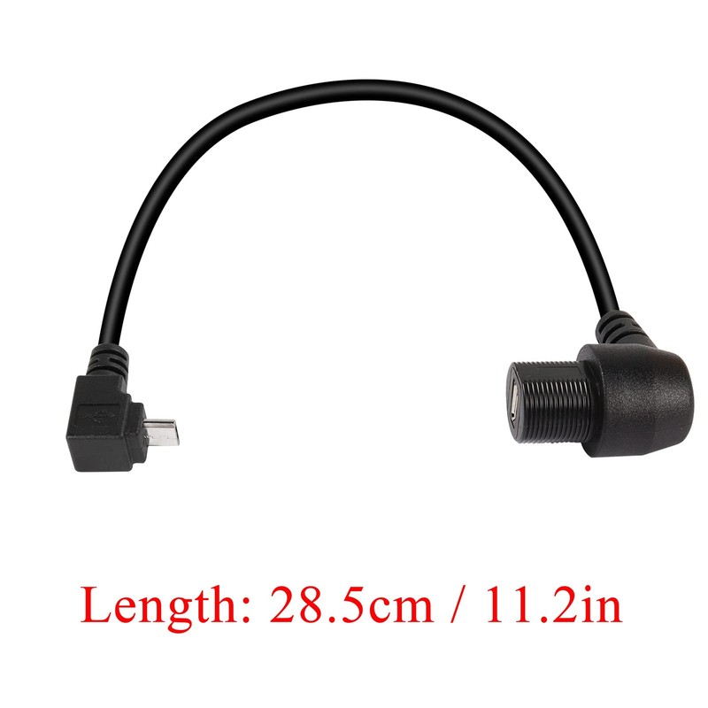 90° Micro USB Panel Flush Mount Waterproof Extension Cable Micro USB 5 Pin Ri... gallery