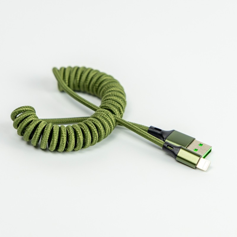Spring Coiled Fast Charge Data Cable Cord Fit for iPhone 14 13 12 11 XR X/ProMax gallery