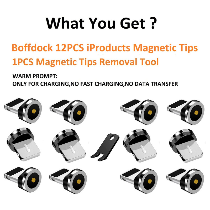 1-Pin I-Products Magnetic Charging Cable Tips,12Pcs Magnetic Tips Connector for gallery