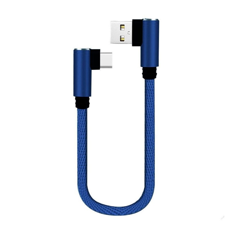 Black/ Blue/Red 90 Degrees 0.25m Double Elbow Type c USB Cable Data Line