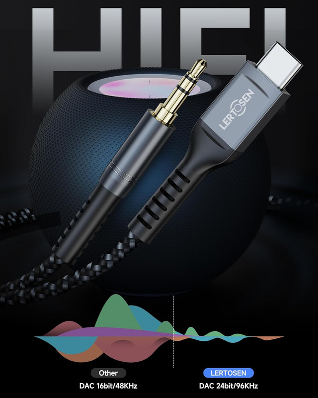 【4FT 2 Packs】 USB C to 3.5Mm Audio Aux Jack Cable,Type C to 3.5Mm Headphone Car gallery
