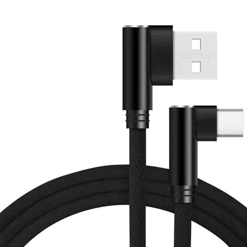 Straight / Braided 90° Angle USB A to Type C Fast Data Snyc Charging Cable Aus