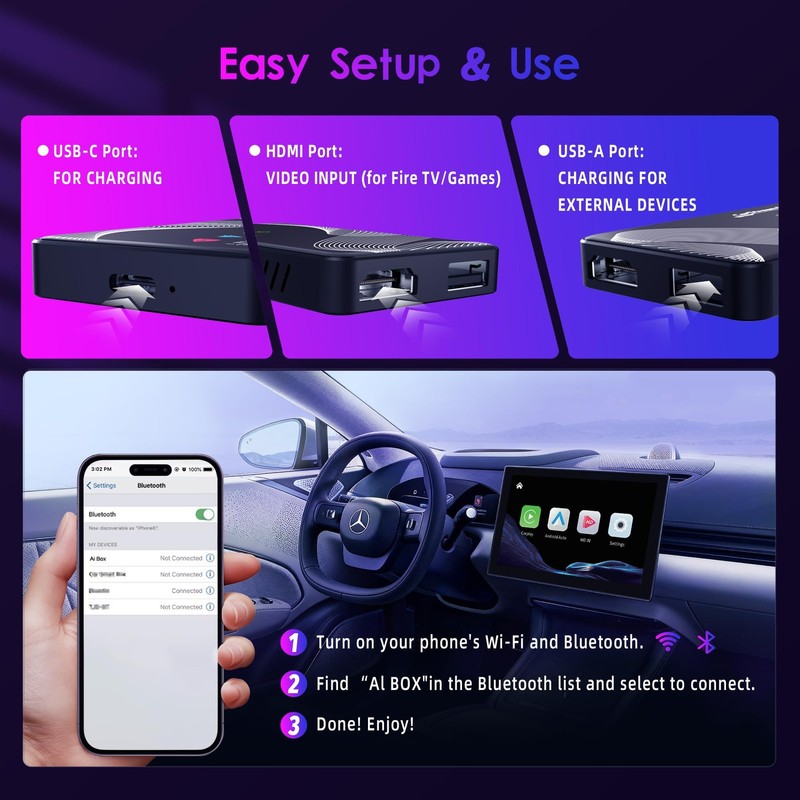 Joywind 2026 Upgraded 【 3-in-1 】 HDMI Input Car TV & Wireless CarPlay Adapter... gallery