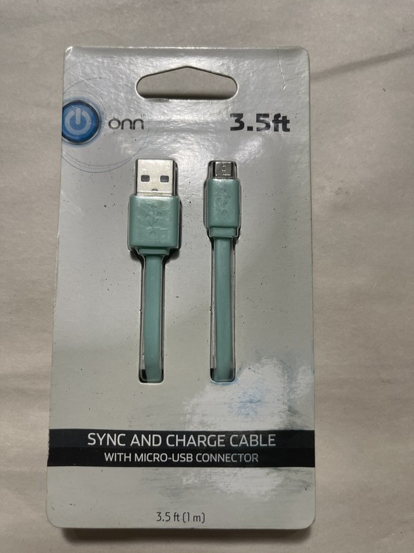 Onn Charger 3.5 Ft sync and charge cable with Micro-Usb Connector Green