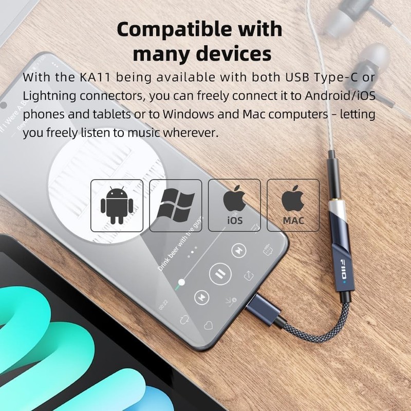 KA11 USB C Hi-Res DAC Dongle for Android/iOS/Windows - Black gallery