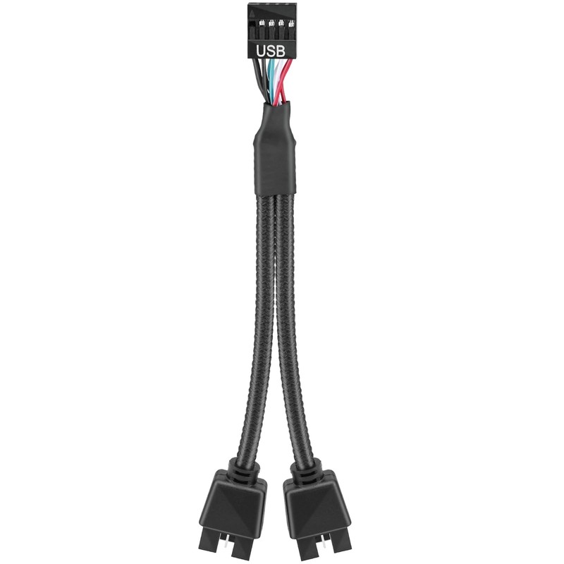 Motherboard USB 2.0 to Dual 9 Pin Extension Cord, 9-Pin USB Header 1 Female t... gallery