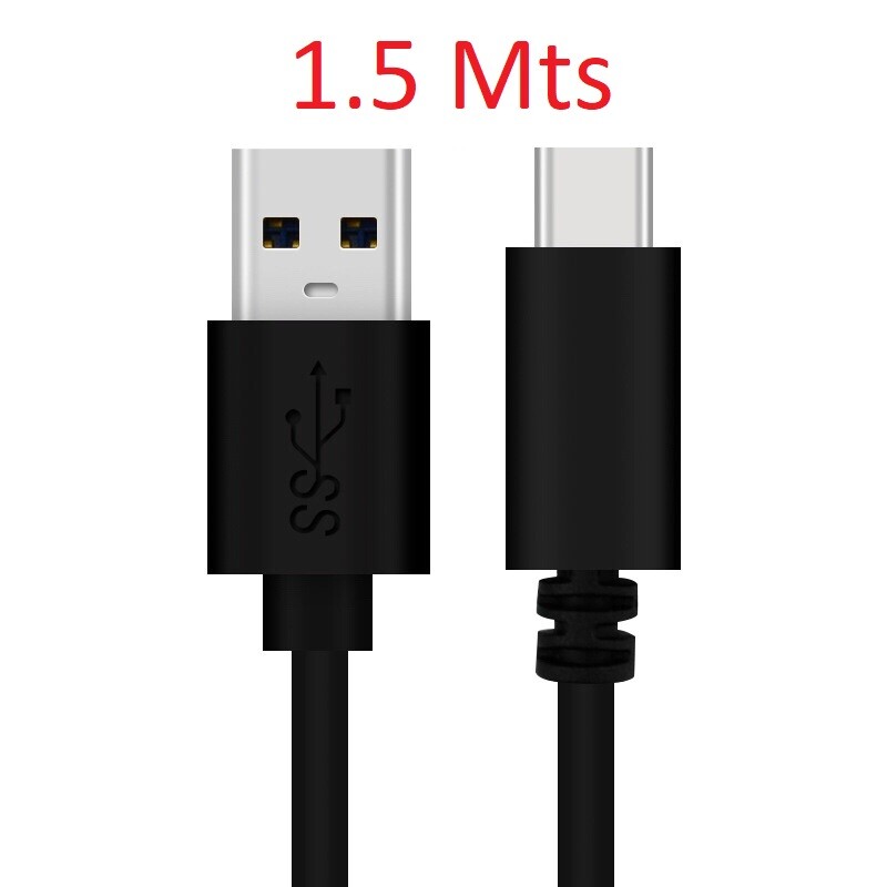 USB Type C Cable Black Charger Data Sync Cord For Samsung/Apple/Nexus/LG 1.5 Mts gallery