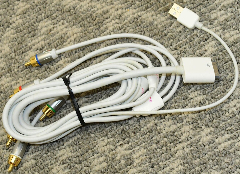 Rocketfish Apple RGB Component A/V Video Cable 30-Pin for Ipod/Iphone/Ipod WHITE