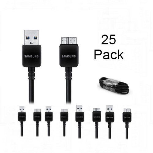 Samsung USB 3.0 Micro B Sync Transfer and Charge 1M Cable (5 Ft) Black(25 Pack)