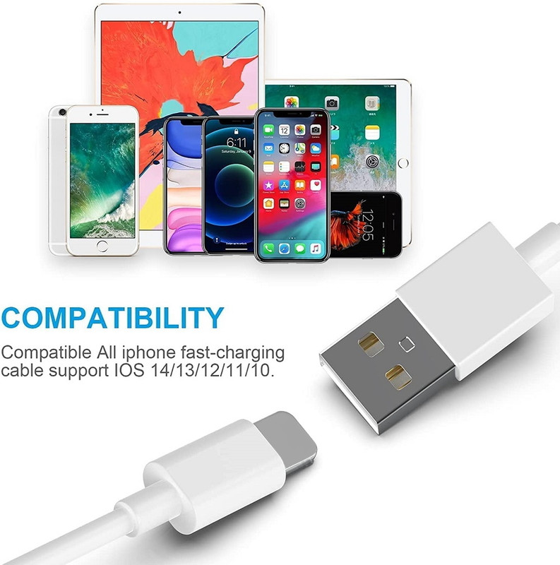 Fast Charger For iPhone 6 7 8 11 12 13 14 USB A Wall Charger Adapter Cable Lot gallery
