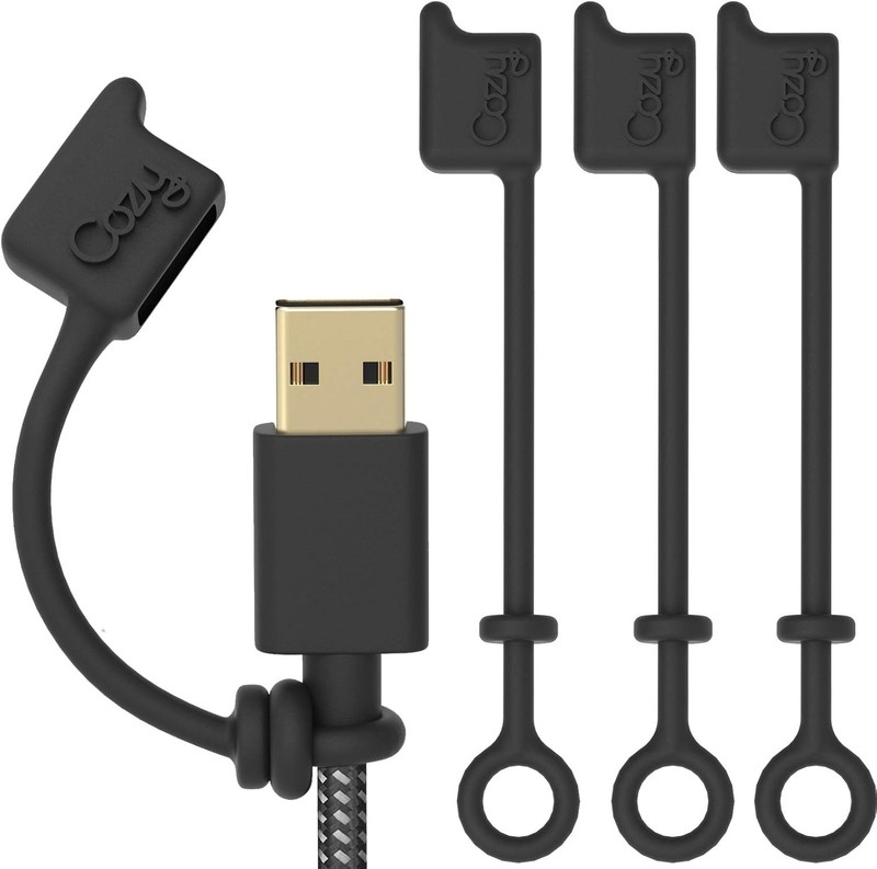 Cozy [4-Pack] USB Caps/Covers/Tether for USB A Cables with Dust Protection, Prot
