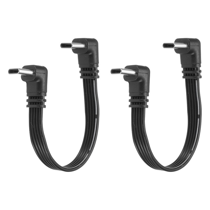 2 Pcs Flat USB-C Extension Cable 3.9 Inch 90 Degree Male to Male Adapter