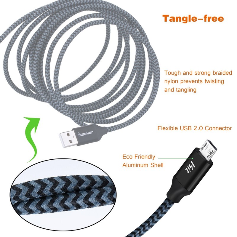 Micro USB Cable 15FT, Extra Long Durable Braided A to Micro-B Charging Data C... gallery