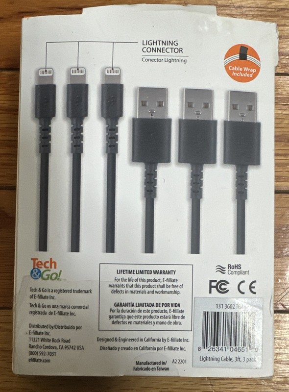 Tech & Go 3 pack FAST Charging Cable 3ft iPhone iPad iPod Signature Series gallery