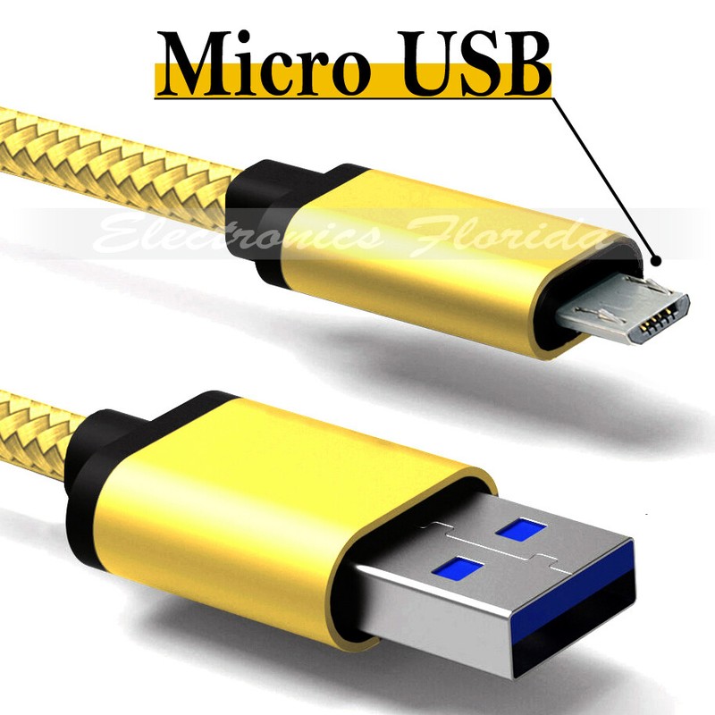 [PACK of 100] Micro USB Charger Cable Nylon Braided for android cellphone gallery
